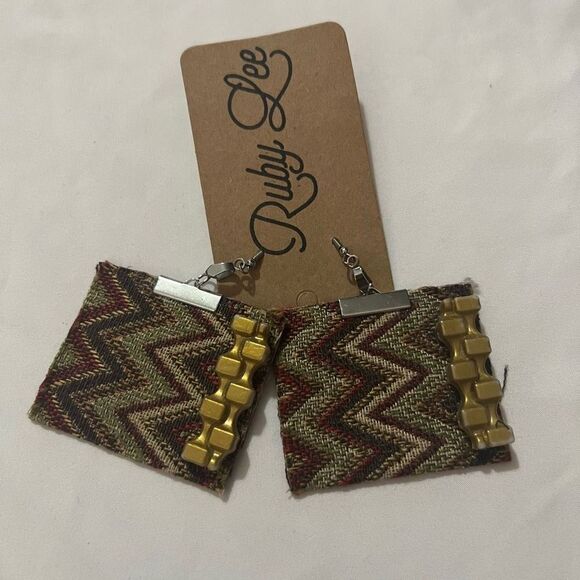 Ruby Lee Handmade Fabric Earrings - Picture 1 of 7